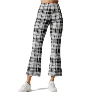ONA plaid kick flare pants